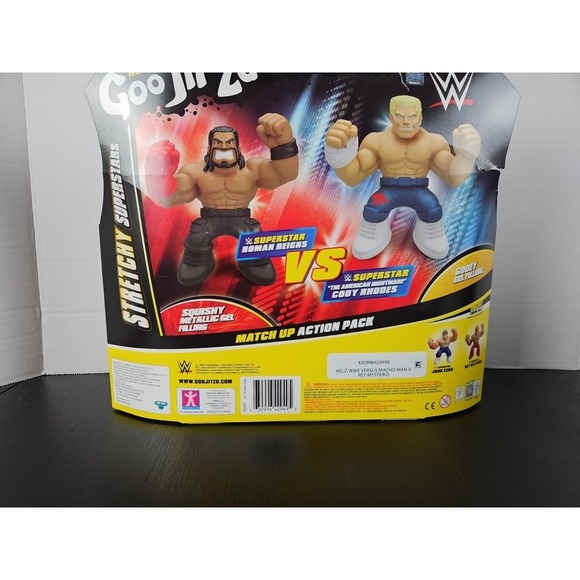 Goo Jit Zu Action Figure Set Multicolor WWE Roman Reigns Cody Rhodes Stretchy - Picture 5 of 7